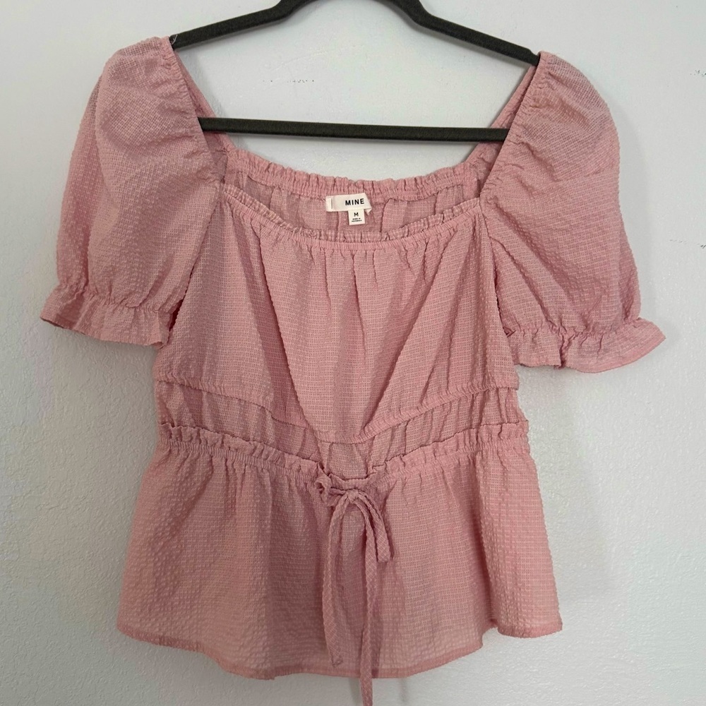 MINE size Medium peplum top pink